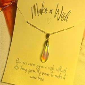 " Make a Wish" Ladies Prism Pendant Necklace with Custom Handmade Card-Valentine